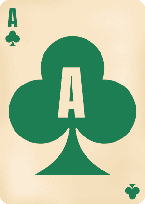 Ace of clubs, green