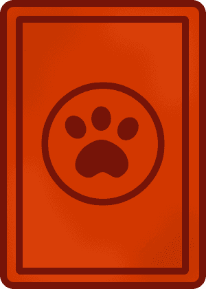 Card back: a paw print on red
